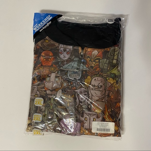 DOTA 2 Hero Collage Sketch Black Light Jacket Printed Graphic Plus Size XXL - Picture 13 of 15